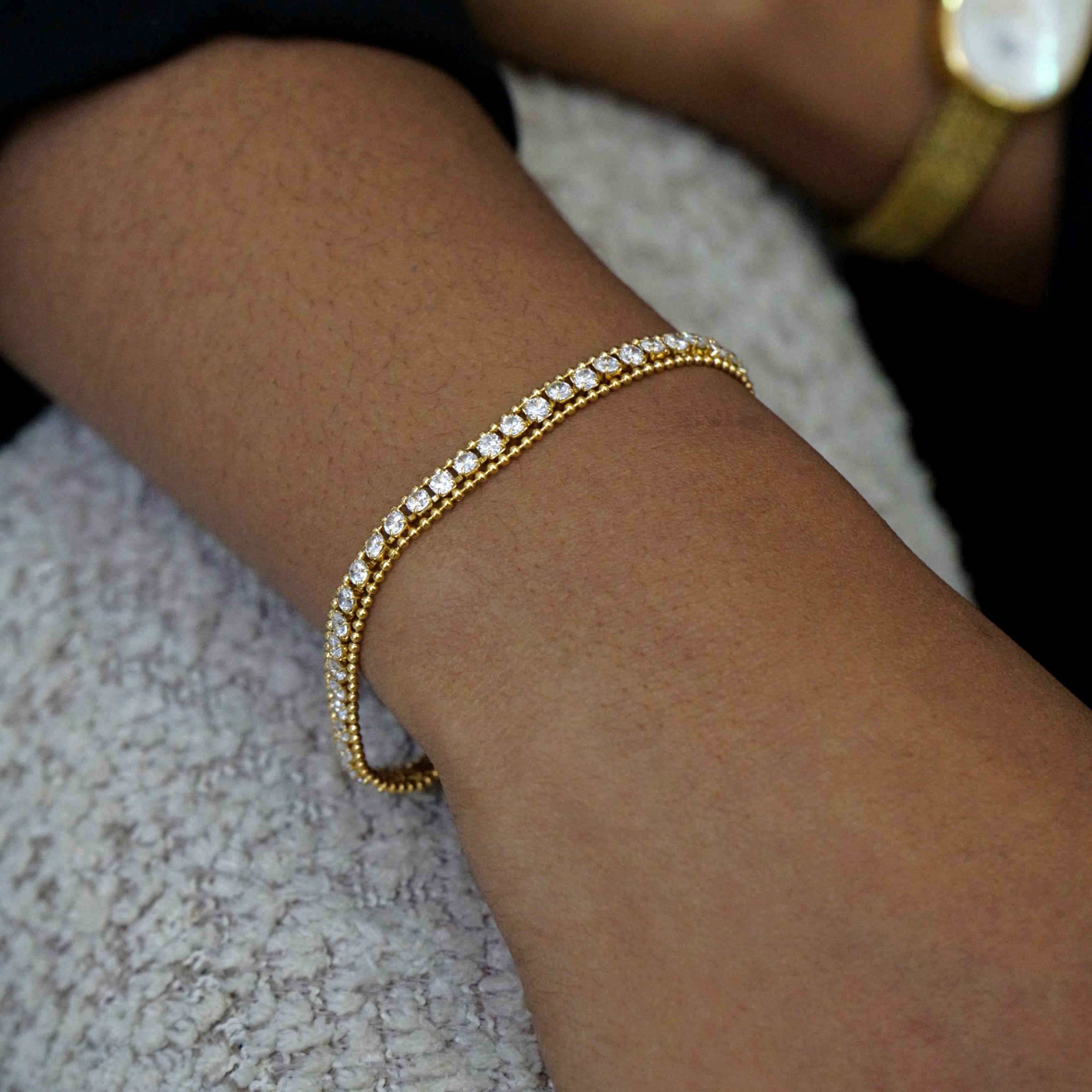 Amoura yellow gold tennis bracelet