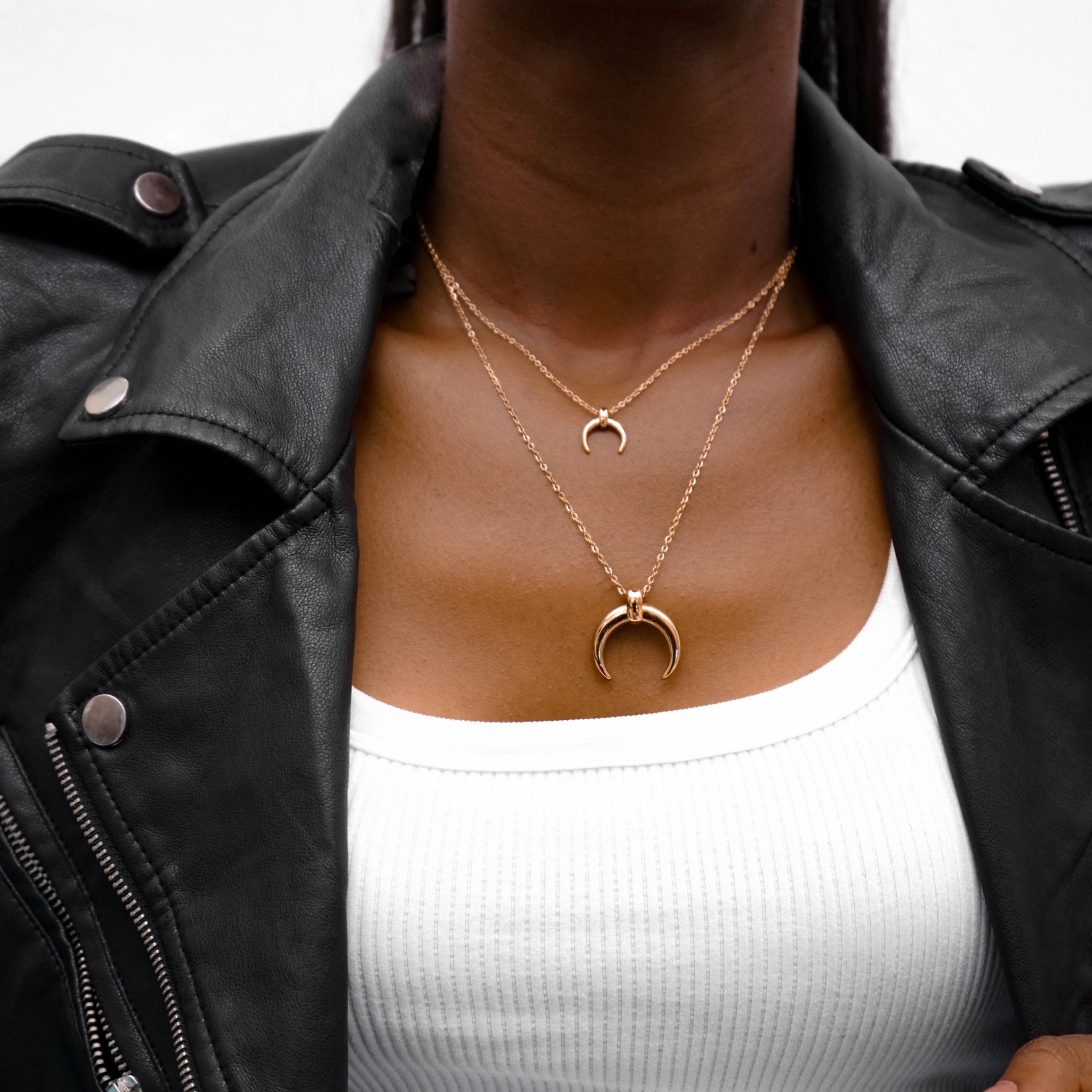 Moon Necklace- Rose Gold