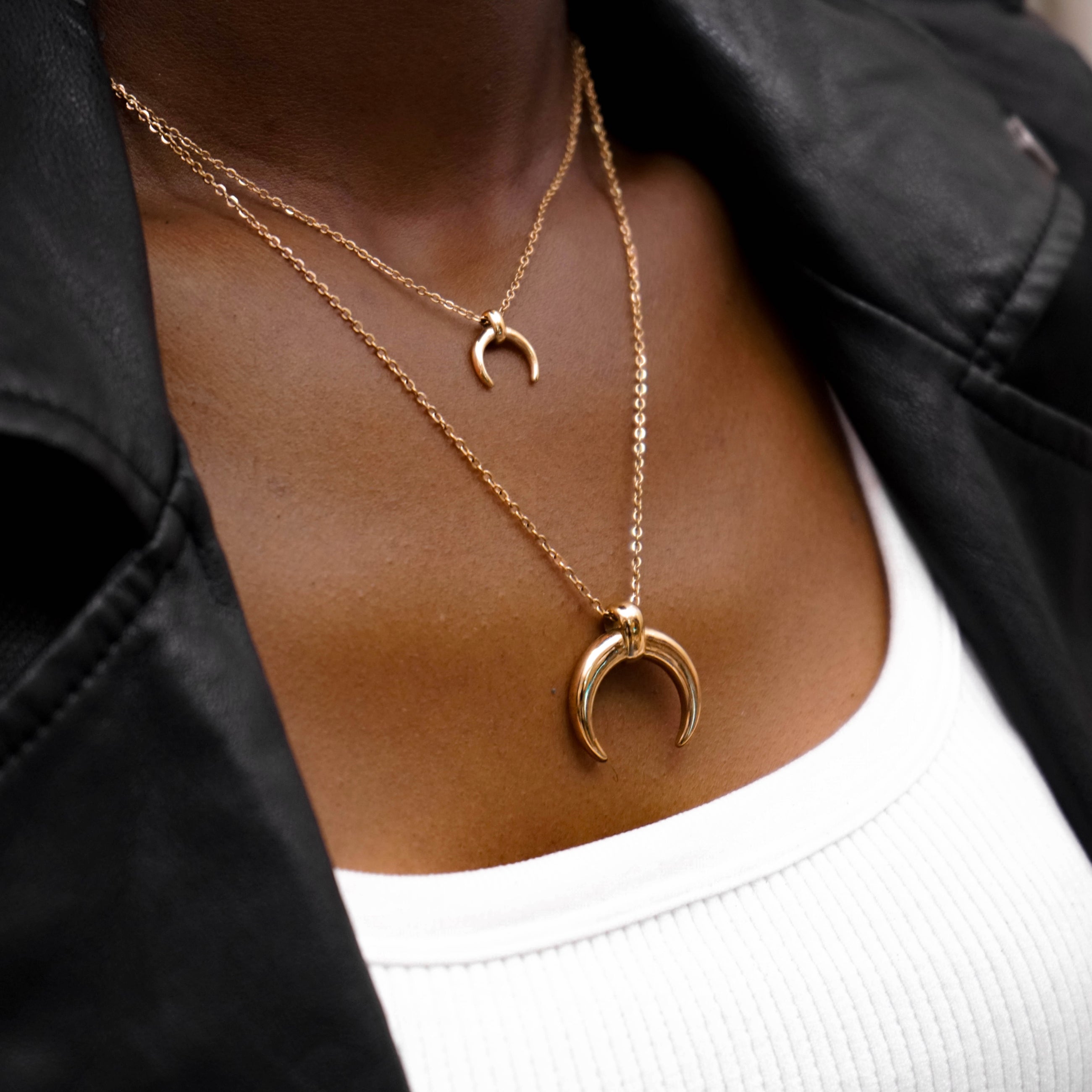 Moon Necklace- Rose Gold