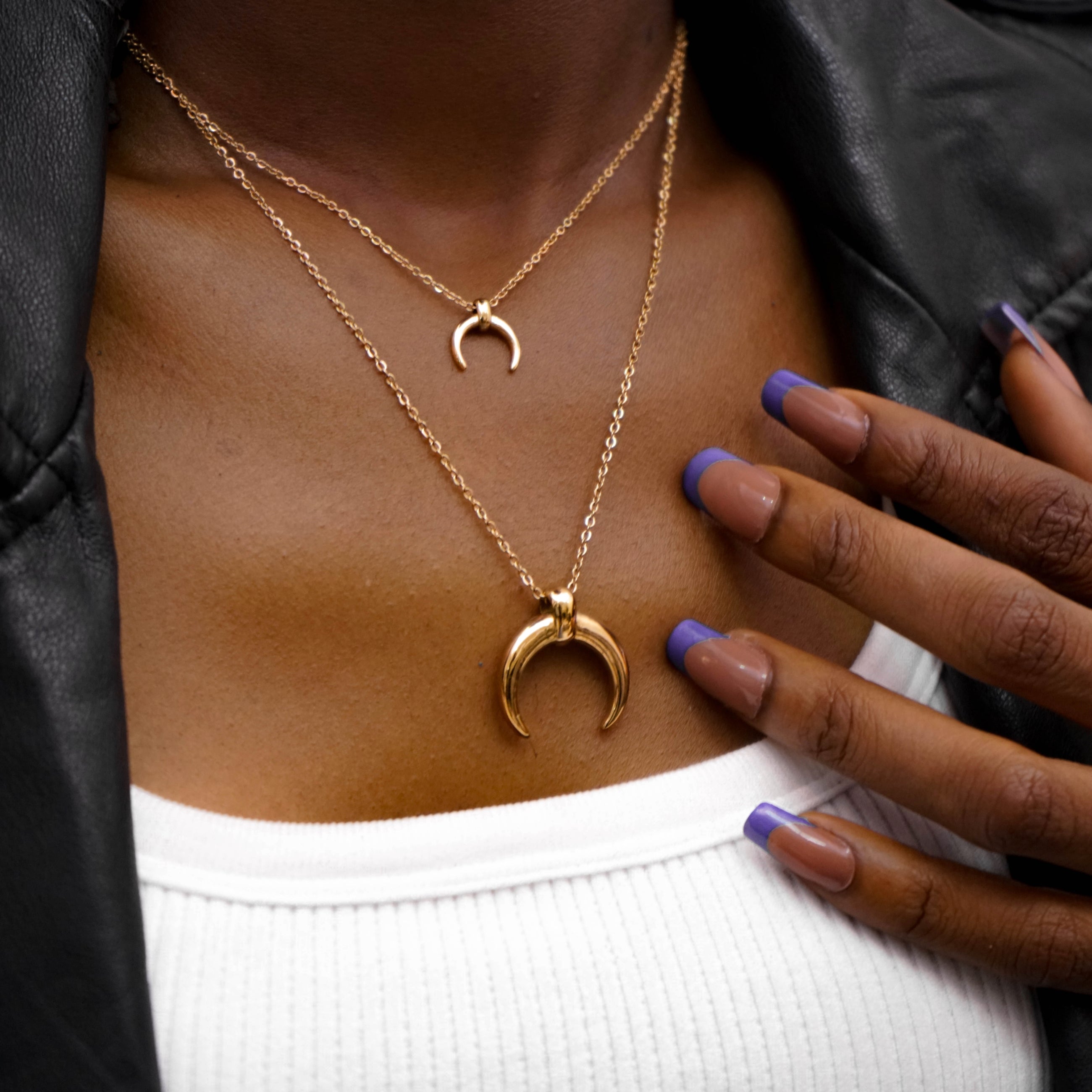 Moon Necklace- Rose Gold
