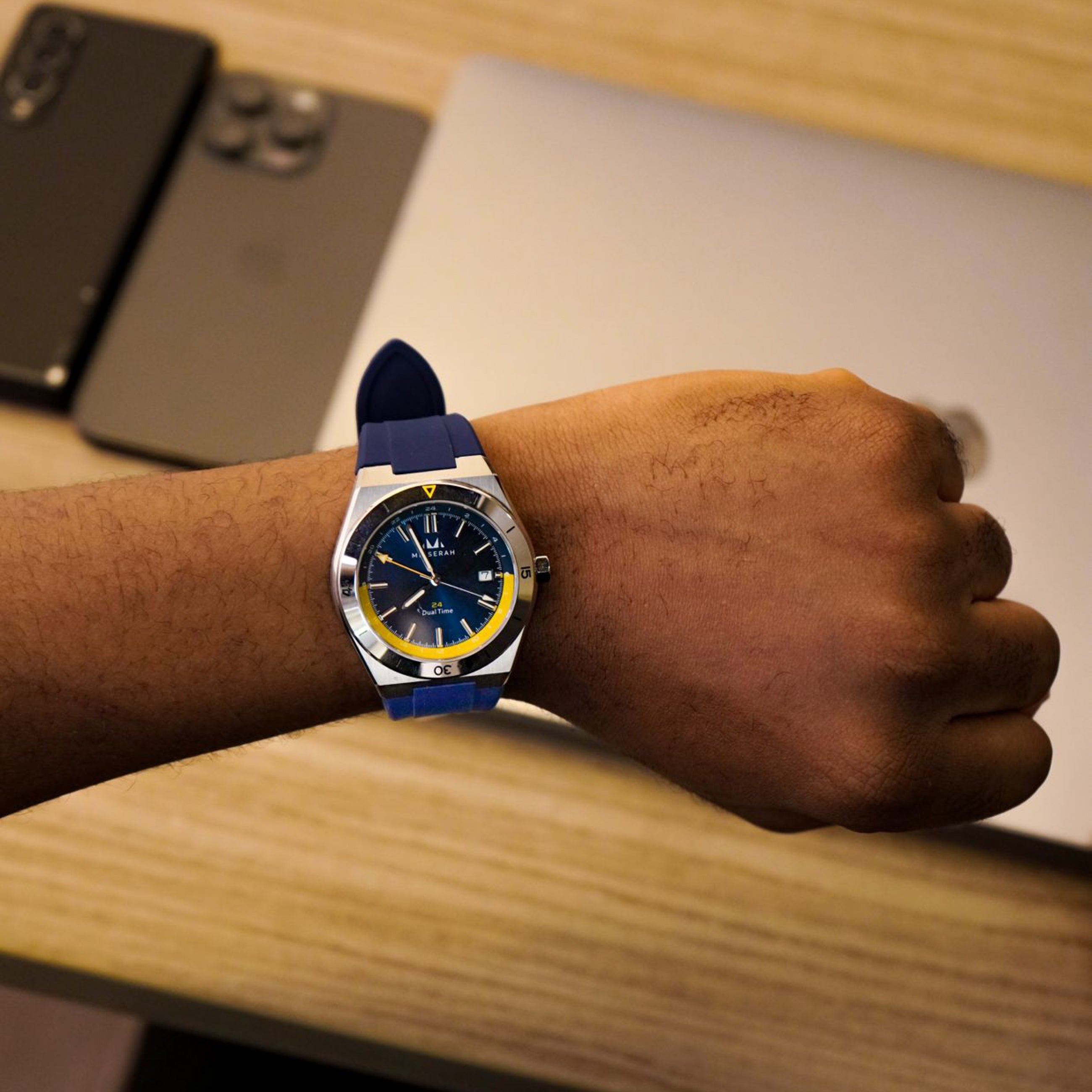 GMT 24 Dual Time - Blue with Rubber strap