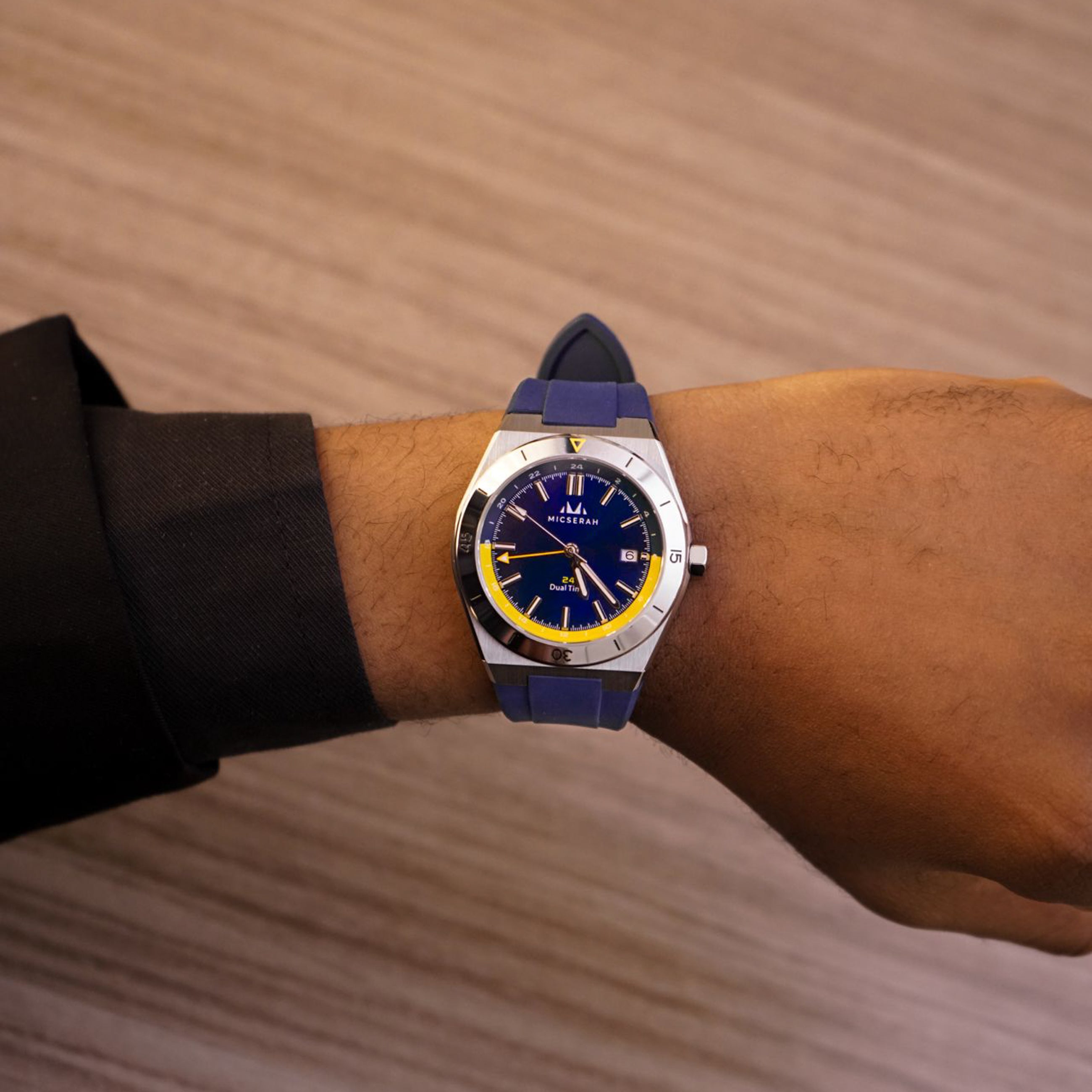 GMT 24 Dual Time - Blue with Rubber strap