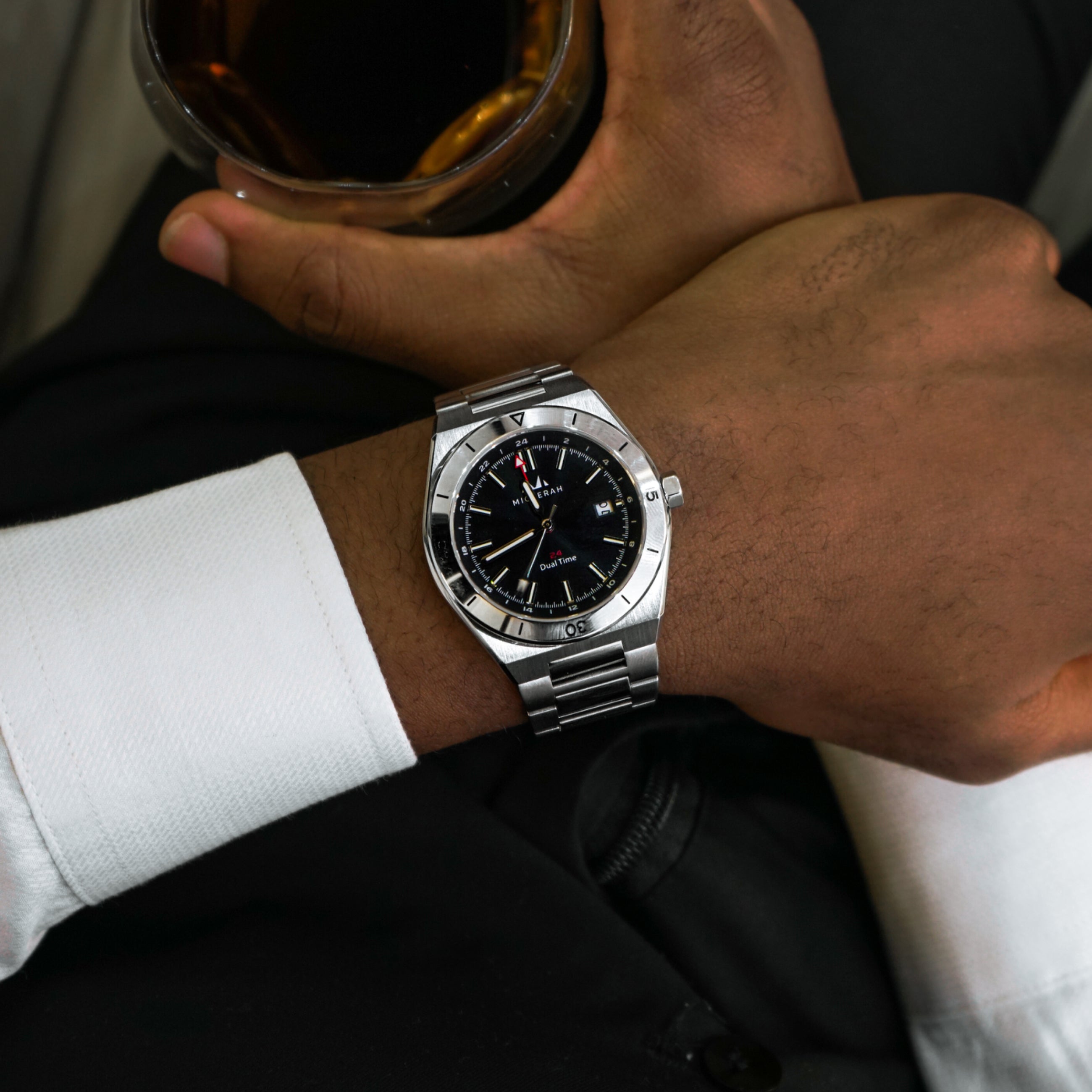 GMT Dual Time - Silver Black