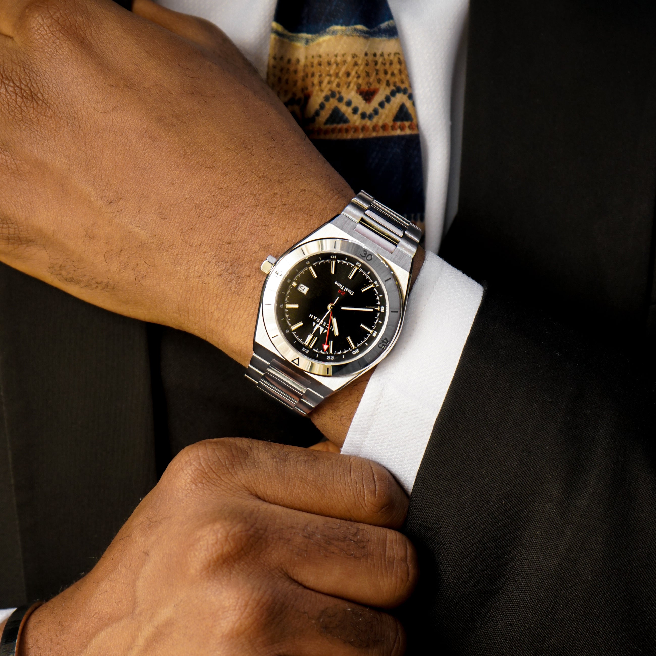 GMT Dual Time - Silver Black