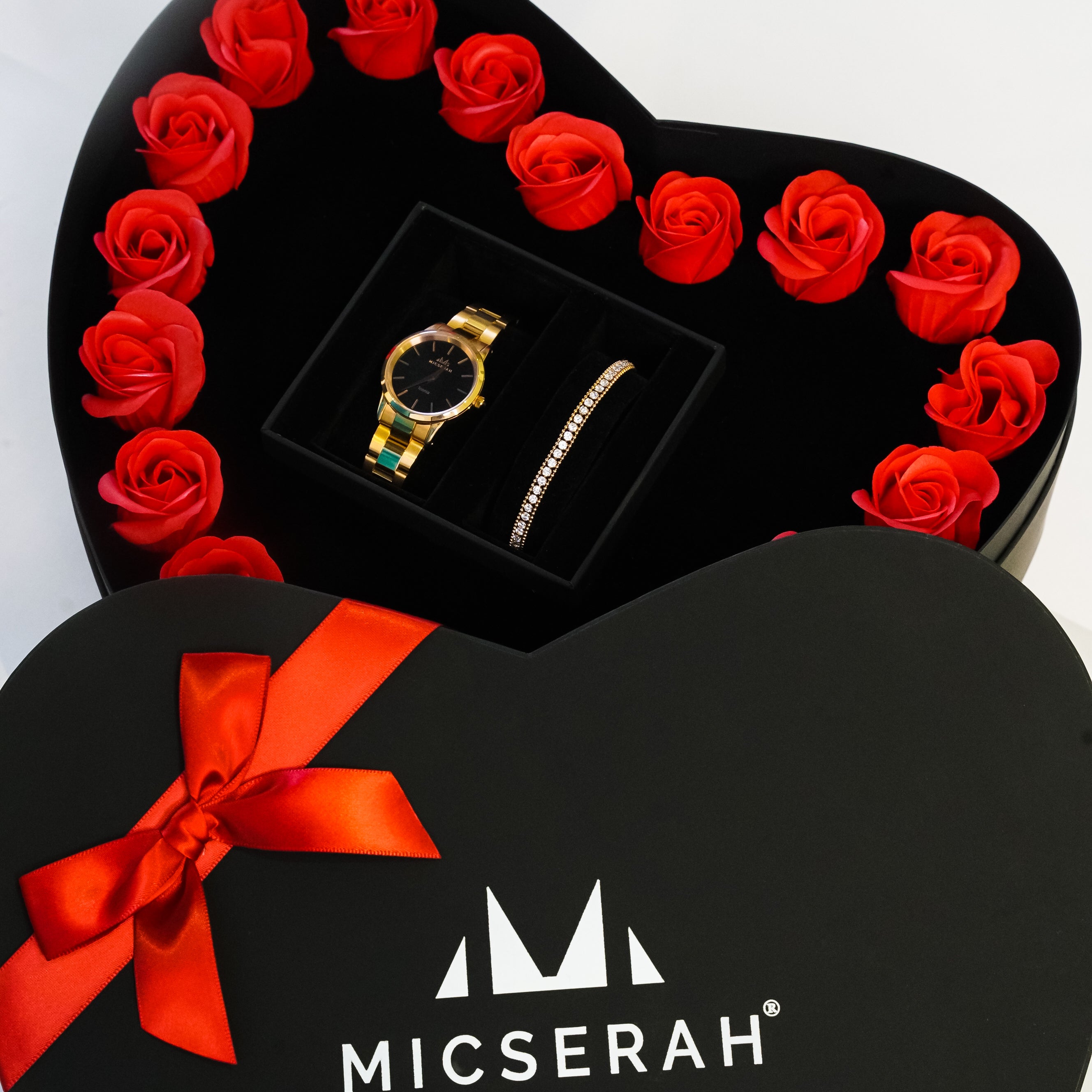 Iconia Black × Amoura Tennis Bracelet (With Flower Box)