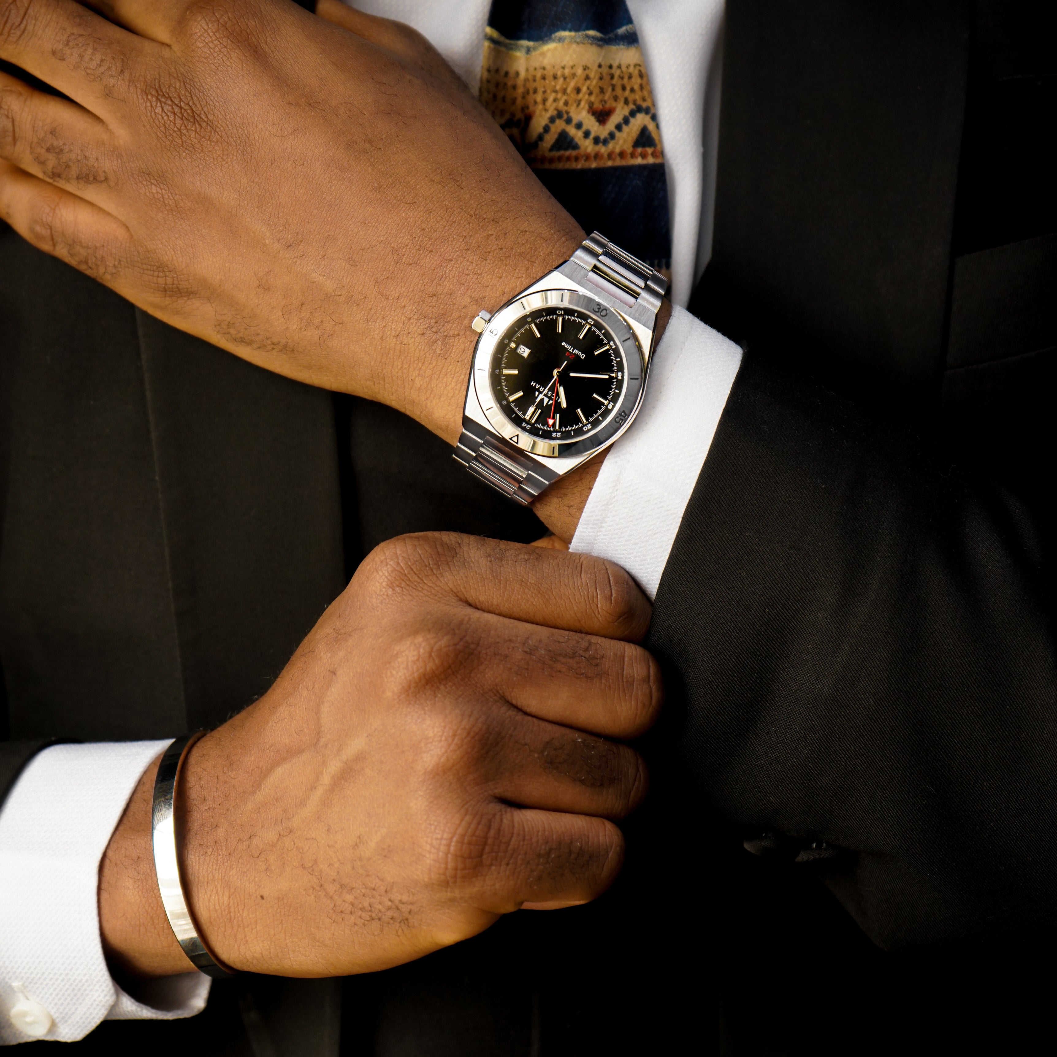 GMT Dual Time - Silver Black