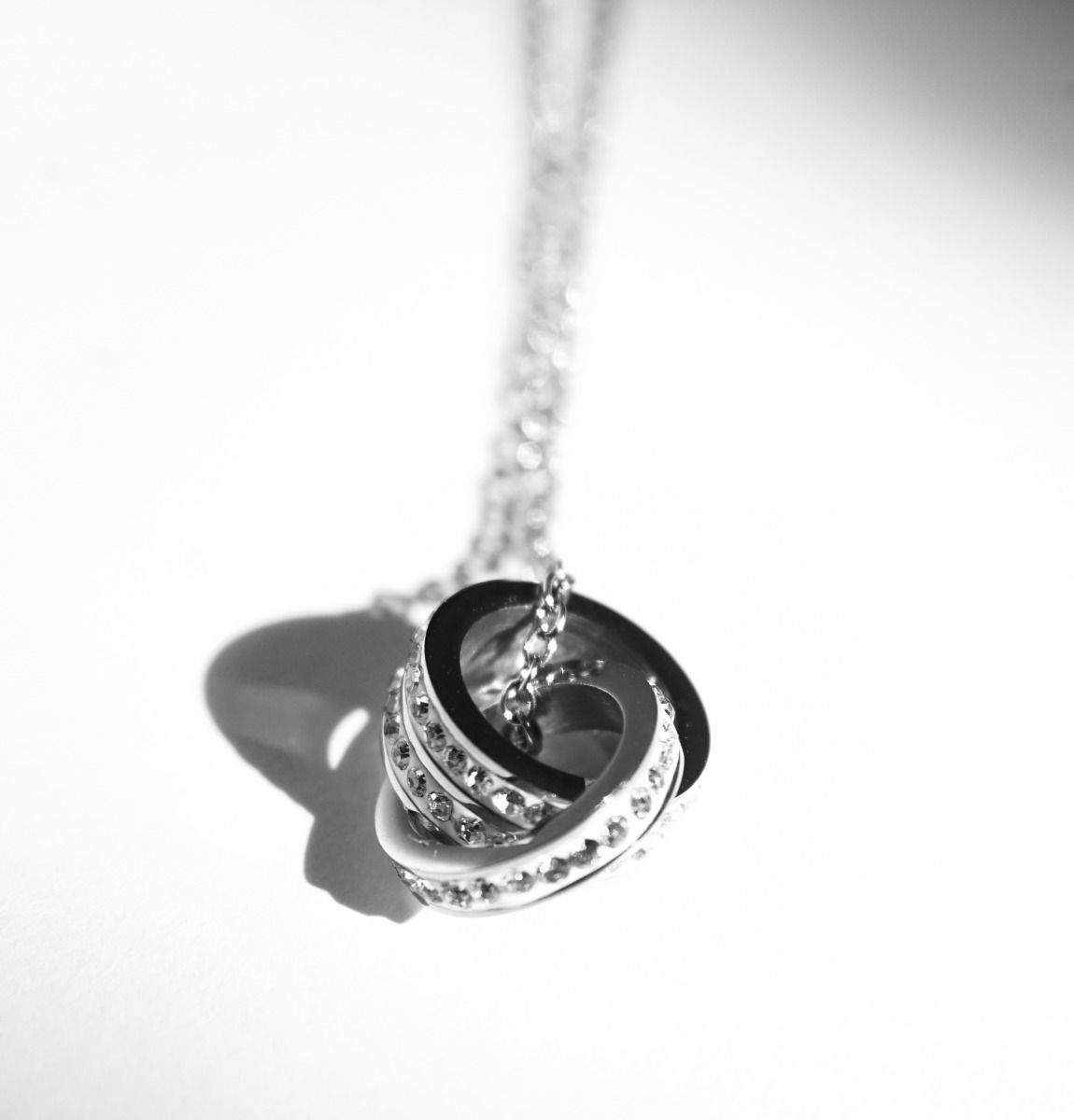 Double Ring Silver Necklace