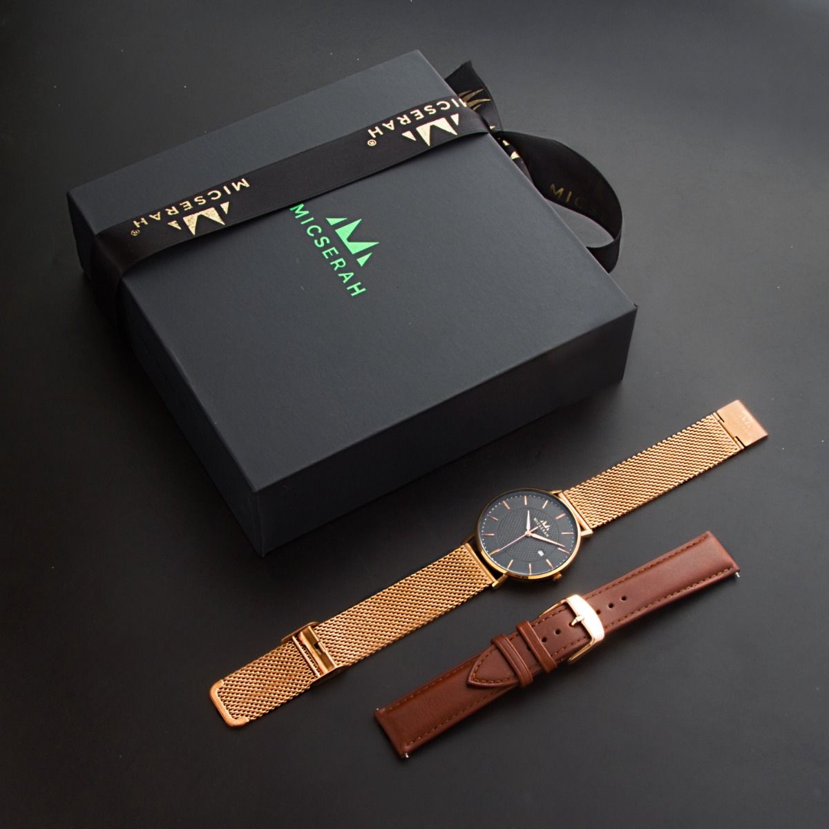 MOTIVE-Rose Gold with extra leather strap