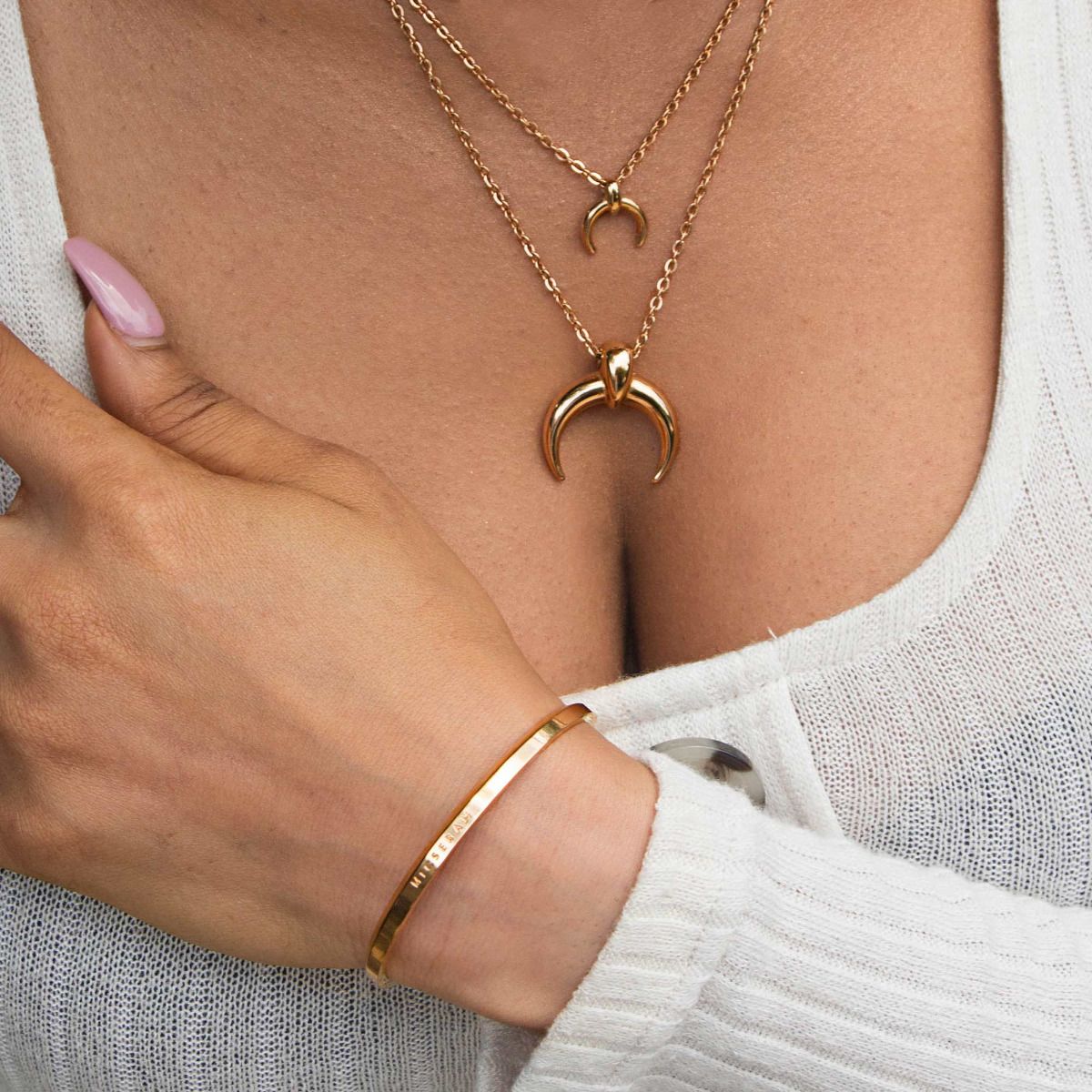 Moon Necklace- Rose Gold