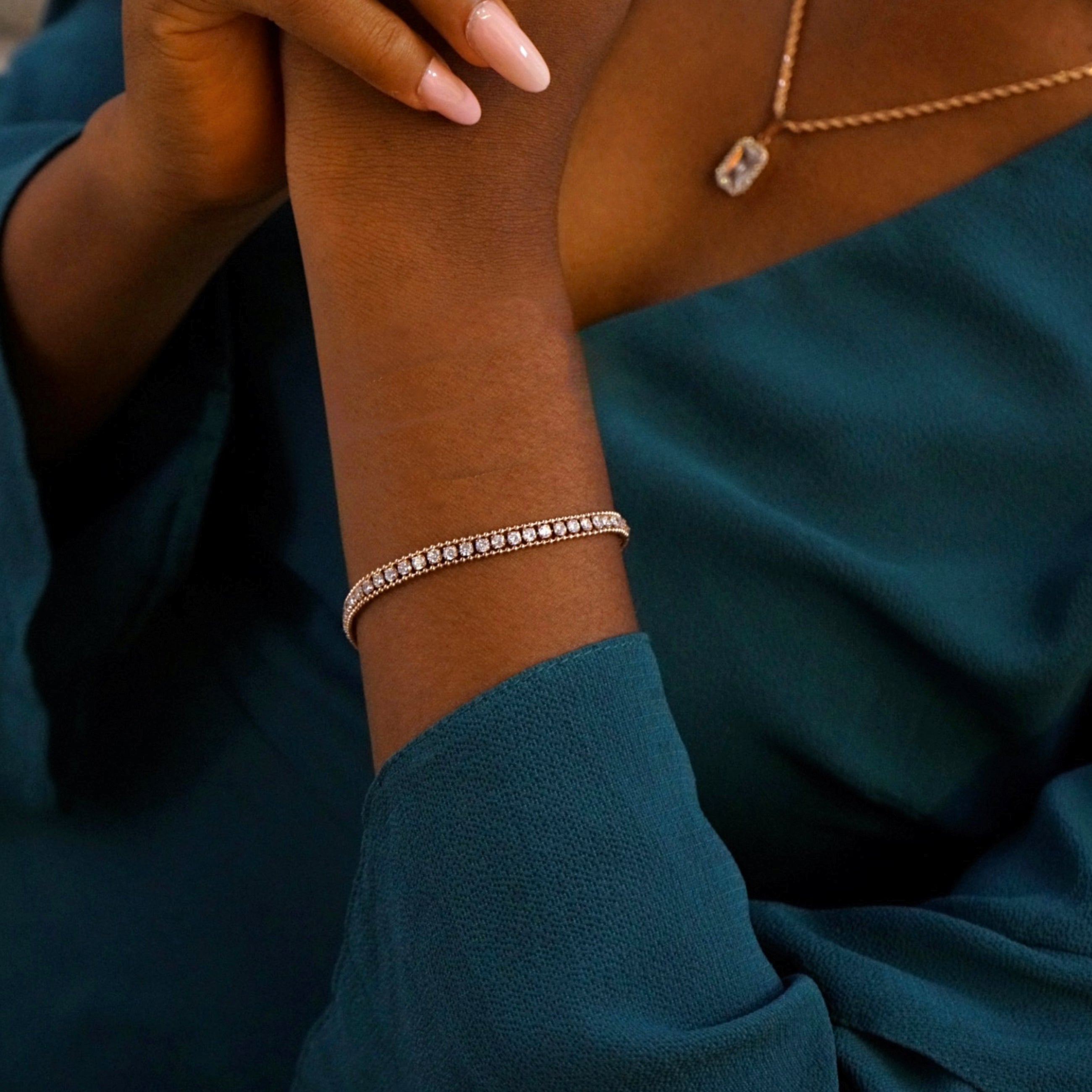 Amoura Rose gold tennis bracelet