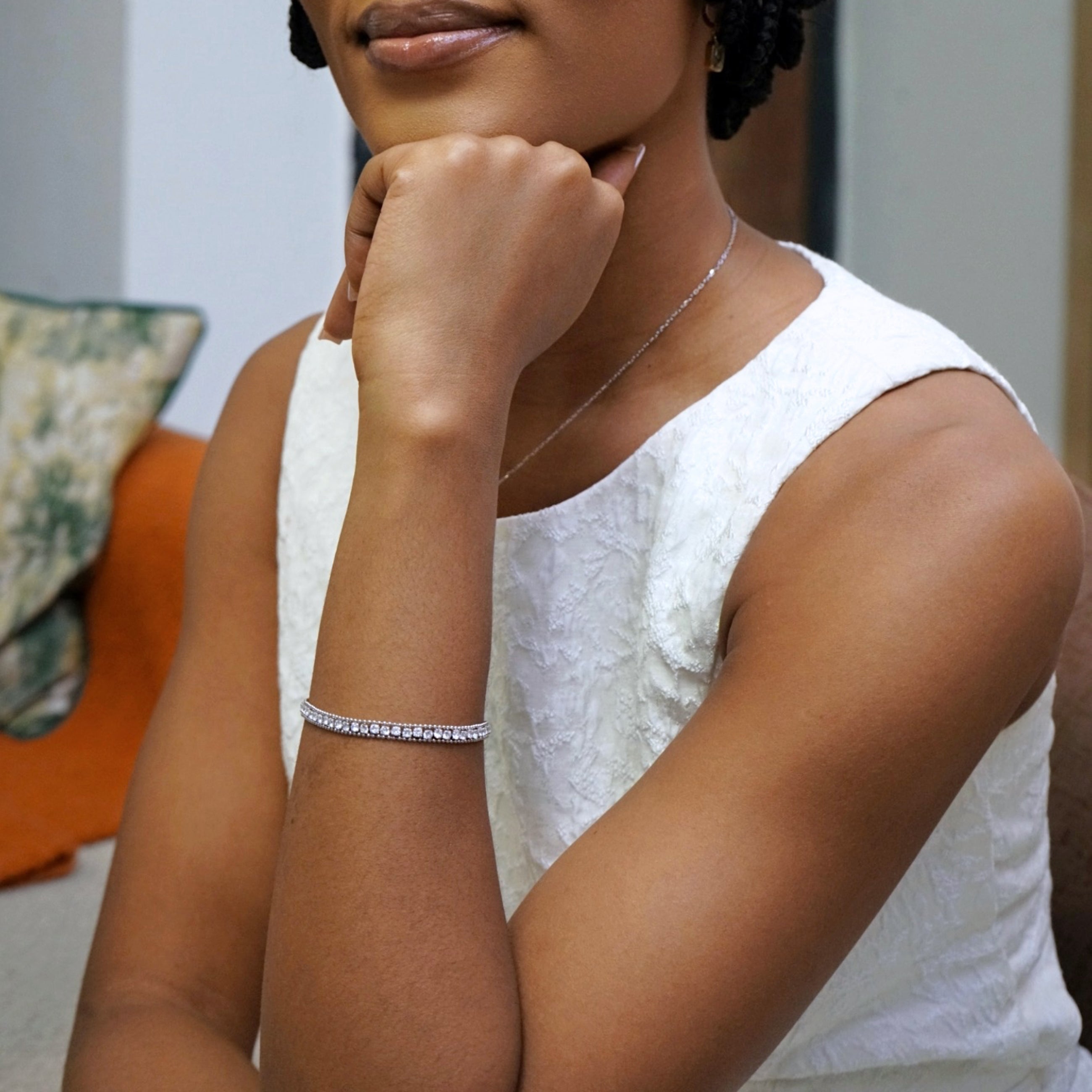 Amoura silver tennis bracelet