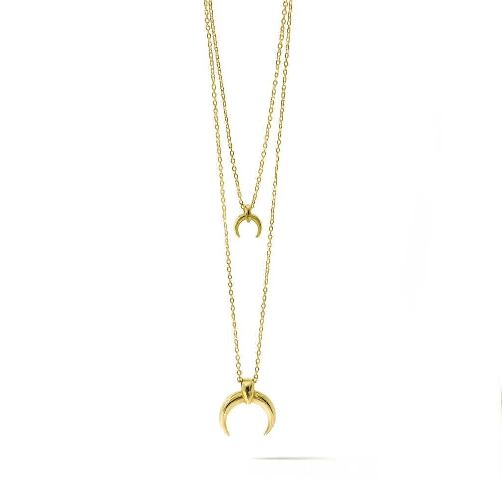 Moon Necklace- Yellow Gold
