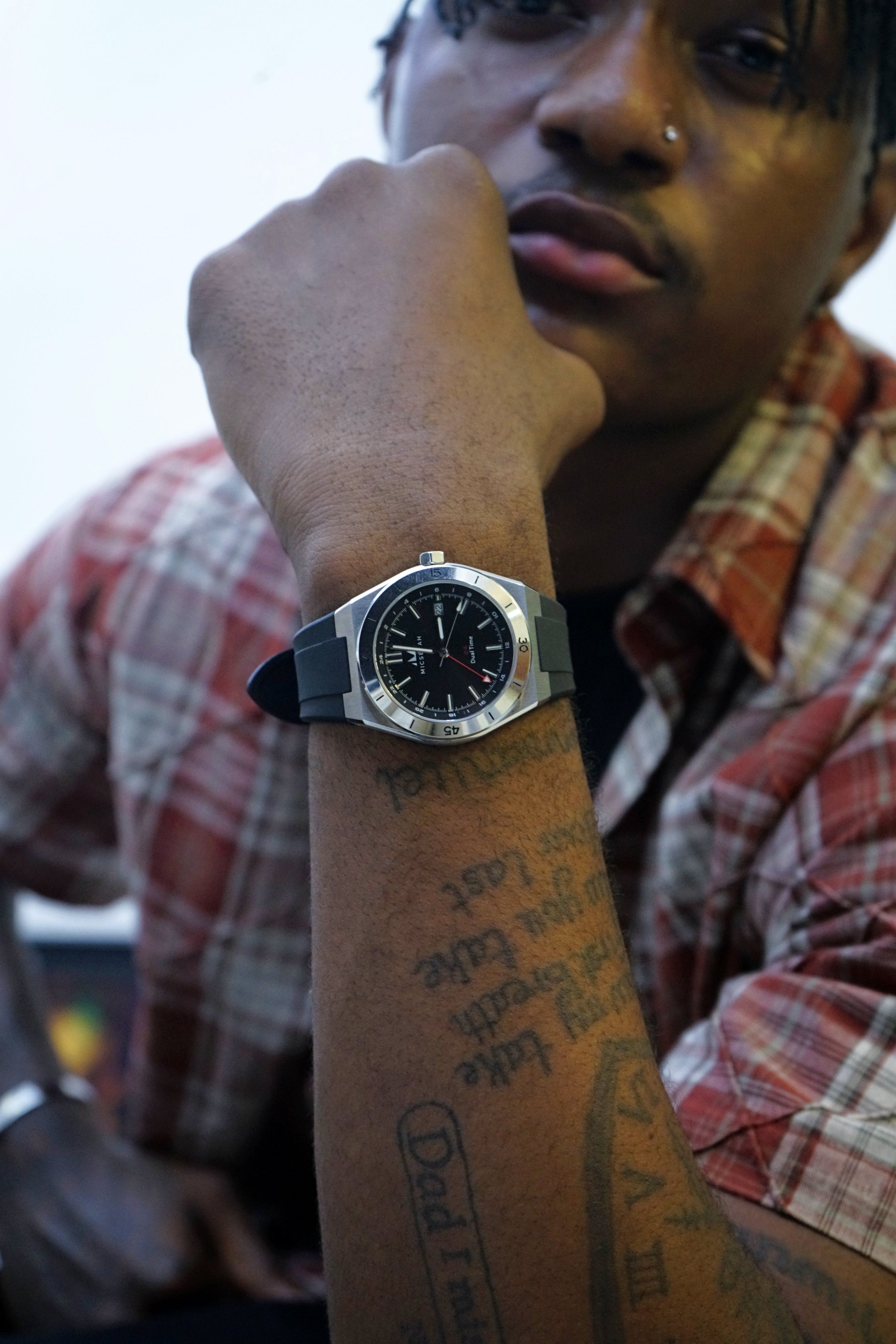 GMT Dual Time - Black with Rubber Strap