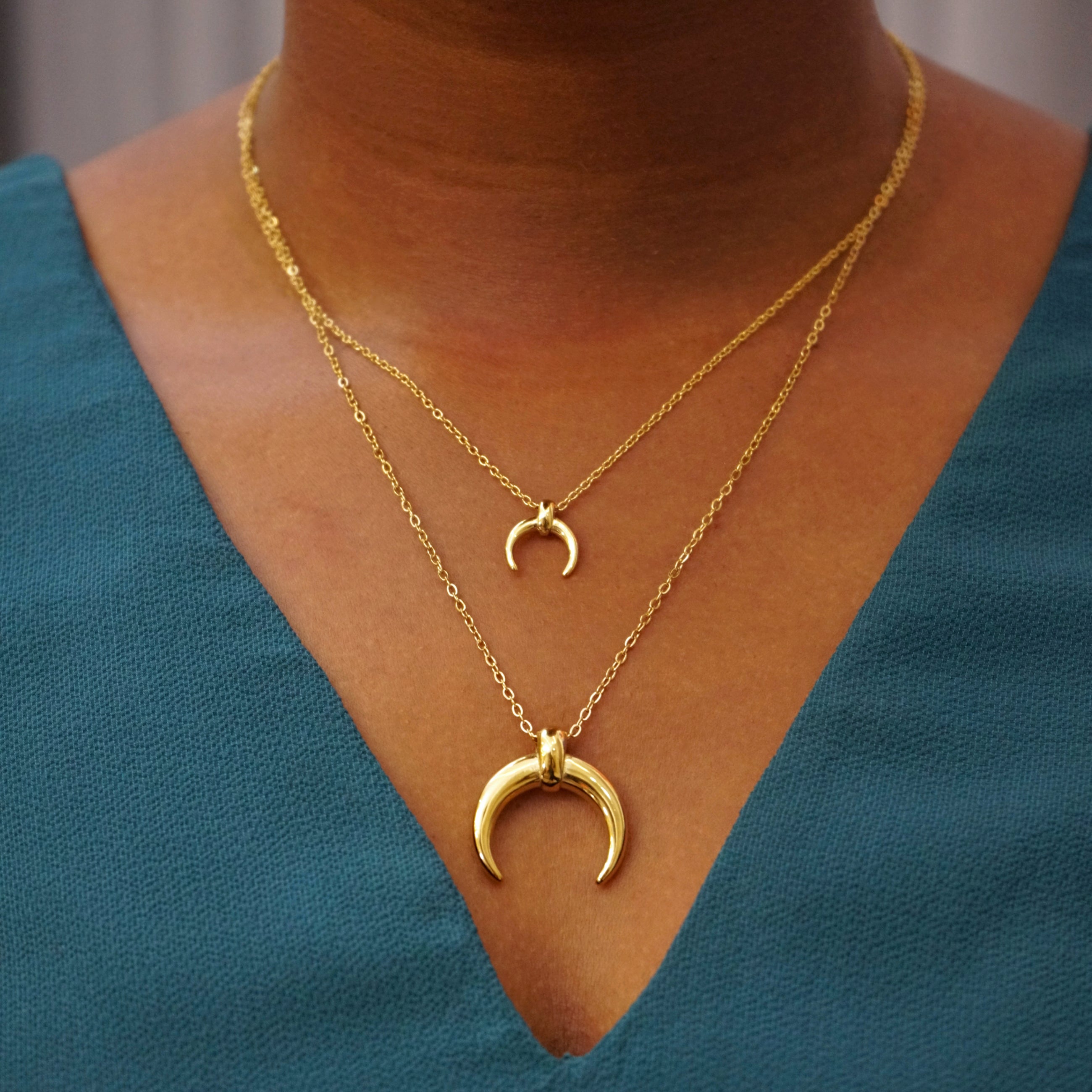 Moon Necklace- Yellow Gold