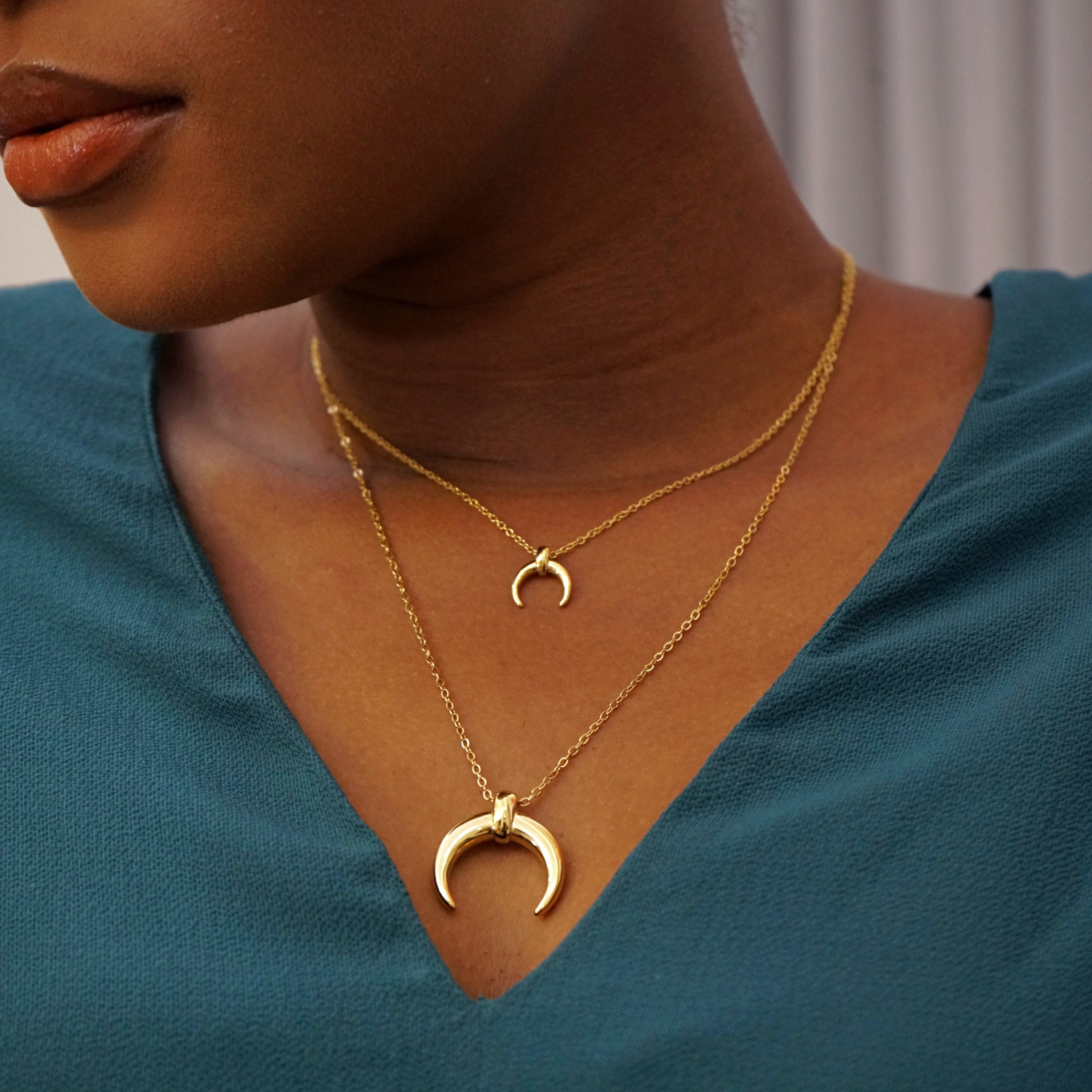 Moon Necklace- Yellow Gold