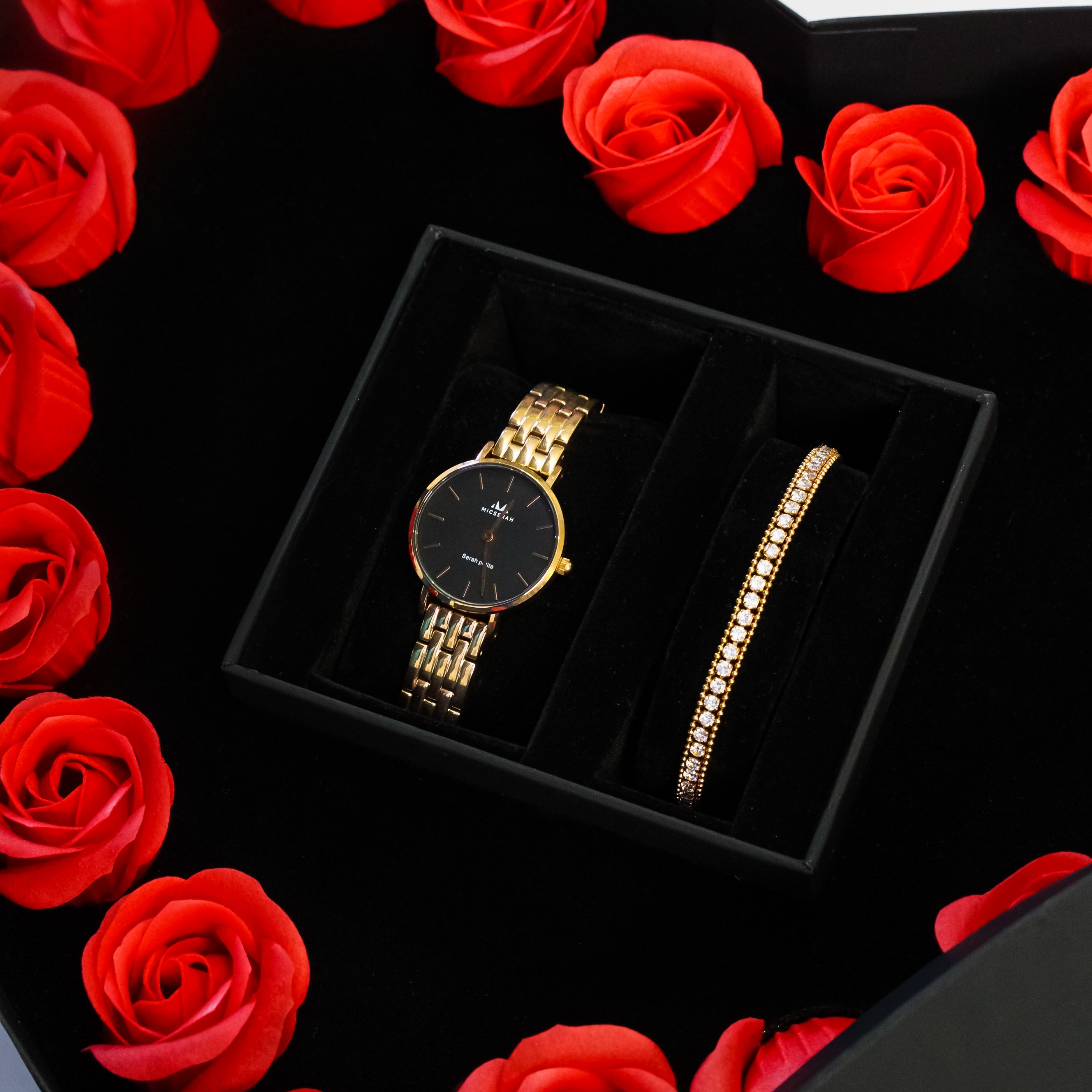 Serah Petite Rose – Chain × Amaoura bracelet (With Flower Box)